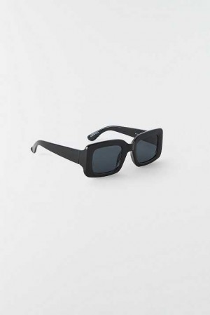 Women Gina Tricot Square Shaped Sunglasses Black | 01DJUONIC