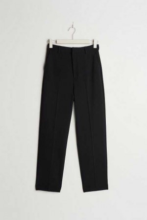 Women Gina Tricot Straight Petite Trousers Black | 98TUEKRCY