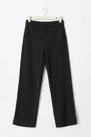 Women Gina Tricot Straight Tall Trousers Black | 34SXCTPQM