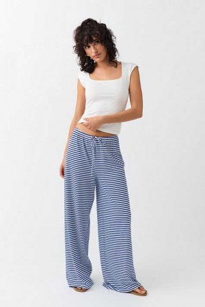 Women Gina Tricot Striped Soft Pyjamas White | 95NXUJTIA