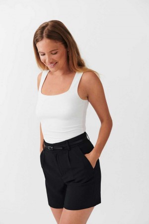 Women Gina Tricot Tailored Bermuda Shorts Black | 82JASCOQL