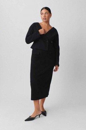 Women Gina Tricot Tailored Skirts Black | 08MXDWFLC