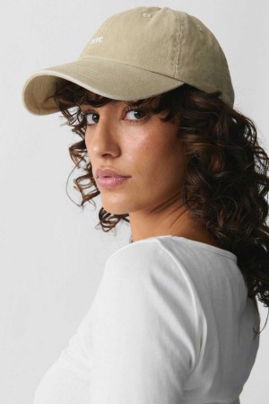 Women Gina Tricot Washed Cotton Cap Beige | 14DAFUSQL
