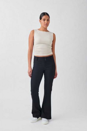 Women Gina Tricot Y2k Bootcut Trousers Black | 76BJDFNIO