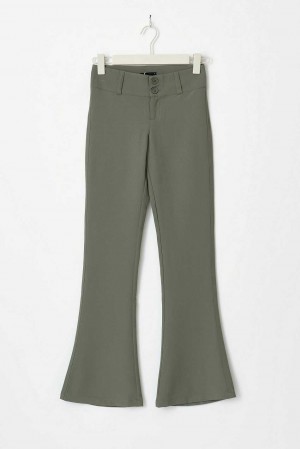 Women Gina Tricot Y2k Bootcut Trousers Green | 02PDVESGM