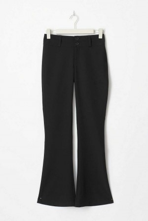 Women Gina Tricot Y2k Petite Bootcut Trousers Black | 42EKANMCU
