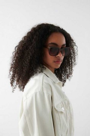 Young Gina Tricot Basic Sunglasses Beige | 59QCVBOAG