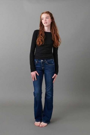 Young Gina Tricot Chunky Low Flared Jeans Blue | 49ZUBCREX