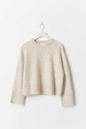 Young Gina Tricot Oversized Sweaters Beige | 54JHDUWMT