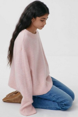 Young Gina Tricot Oversized Sweaters Pink | 25NWJOQYF