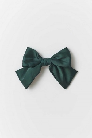 Young Gina Tricot Satin Bow Hair Clips Green | 74YAFSGOK