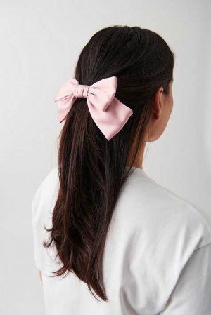 Young Gina Tricot Satin Bow Hair Clips Pink | 78QHPWLAI