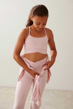 Young Gina Tricot Sporty Yoga Top Pink | 96FYKVDHO