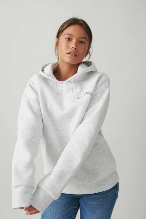 Young Gina Tricot Y Basic Hoodie Grey | 75VQWRDBL
