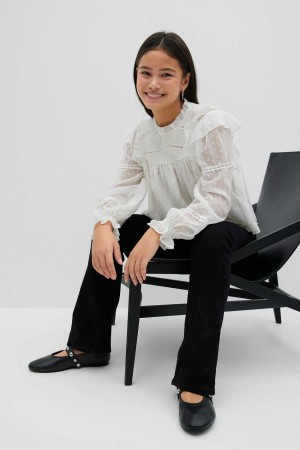Young Gina Tricot Y Boho Lace Blouse White | 58BDQKPWN
