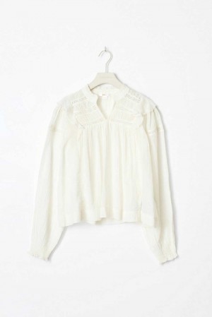 Young Gina Tricot Y Boho Lace Blouse White | 05VMTIDRS