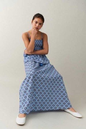Young Gina Tricot Y Boho Maxi Skirts Blue | 34QBDLJOA