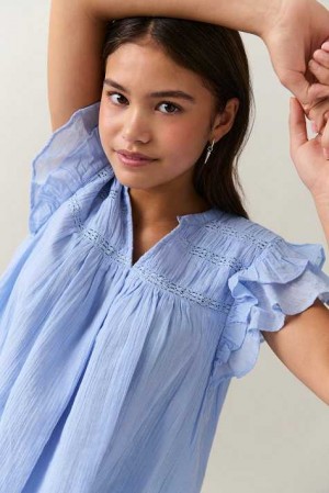 Young Gina Tricot Y Boho T Shirts Blue | 47HJQRGIW