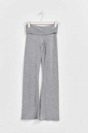 Young Gina Tricot Y Knitted Yoga Tall Pants Grey | 43ASGXBIO