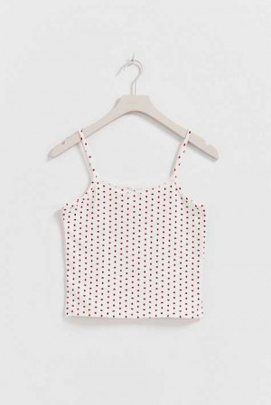 Young Gina Tricot Y Lace Tank Top Red | 21SVGAJUD