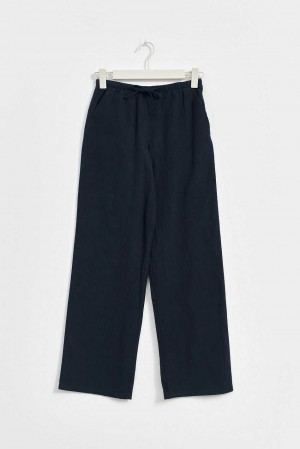 Young Gina Tricot Y Linenmix Trousers Blue | 84DLGMKRU