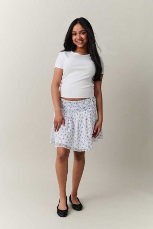 Young Gina Tricot Y Low Waist Skirts White | 01PXYOTBA
