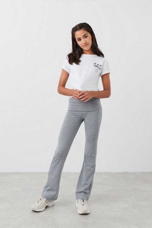 Young Gina Tricot Y Low Yoga Leggings Grey | 16HEFTVQS