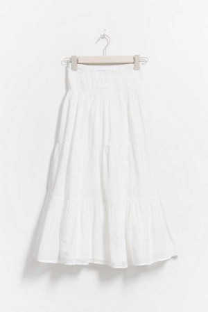Young Gina Tricot Y Maxi Skirts White | 15ALEHMCZ